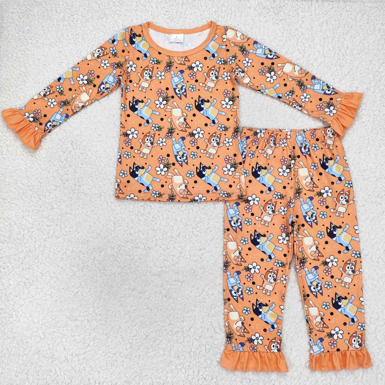 GLP1184 RTS toddler girl clothes cartoon dog girl winter pajamas outfit