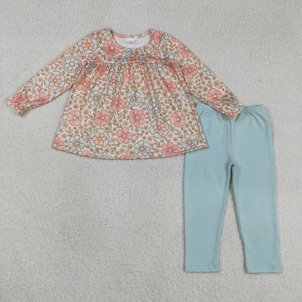 GLP1195 RTS girl clothes floral  toddler girl winter spring outfit pants set