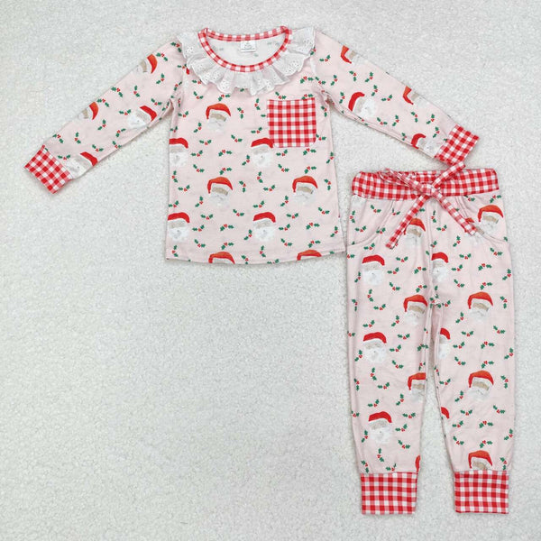 GLP1213 RTS toddler girl clothes santa claus girl christmas winter pajamas set