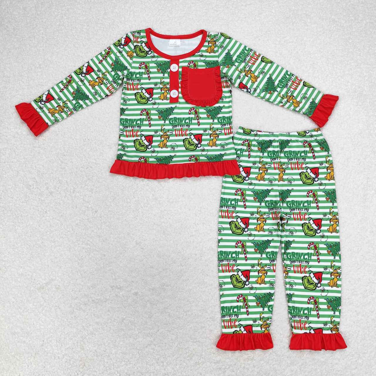 GLP1228 RTS  toddler girl clothes cartoon girl christmas winter pajamas outfit