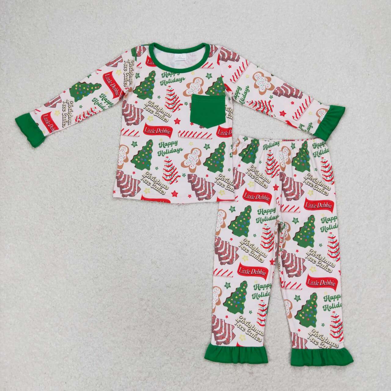 GLP1229 RTS  toddler girl clothes xmas tree girl christmas winter pajamas outfit