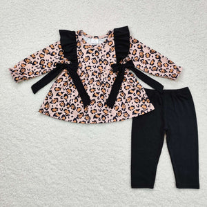 GLP1238 RTS toddler girl clothes leopard print girl winter outfit