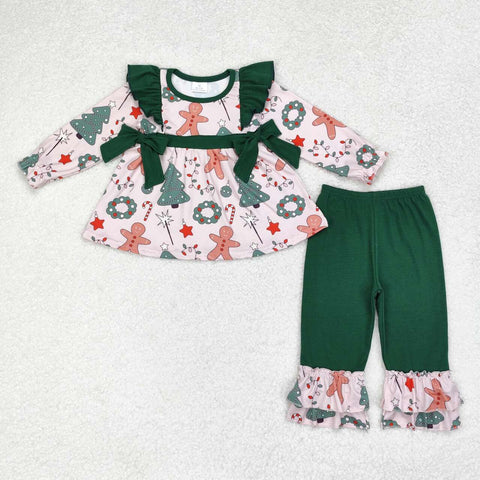 GLP1254 RTS  toddler girl clothes gingerbread man girl christmas winter outfit