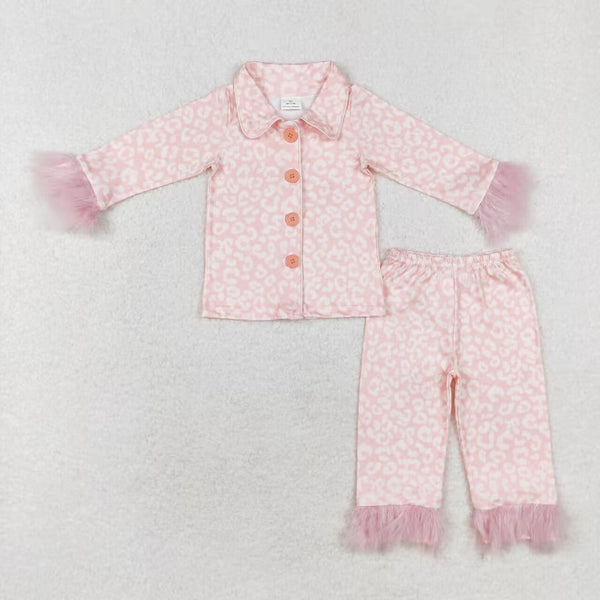 GLP1258 RTS  toddler girl clothes  pink girl winter pajamas outfit