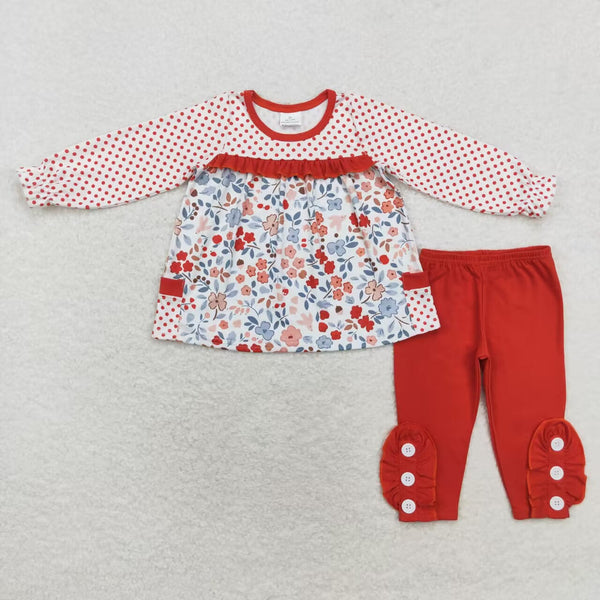 GLP1297 RTS toddler girl clothes floral girl winter outfit
