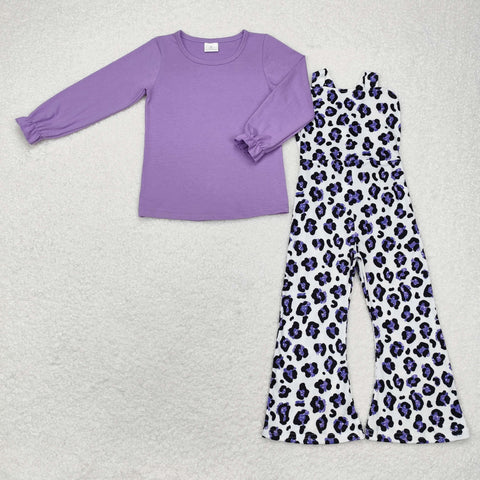 GLP1373 RTS toddler girl clothes purple leopard print girl winter set