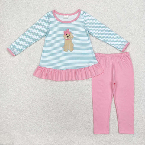 GLP1376 RTS toddler girl clothes embroidery pubby girl winter set