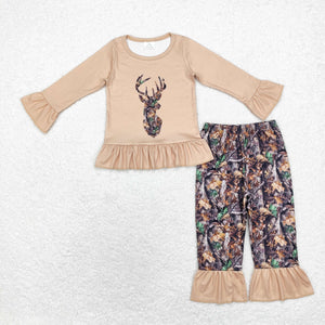 GLP1408 RTS toddler girl clothes deer girl  hunting  winter set