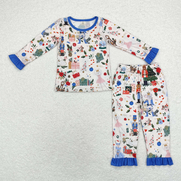 GLP1475 RTS  toddler girl clothes ballet soldier girl christmas winter pajamas set-BAMBOO