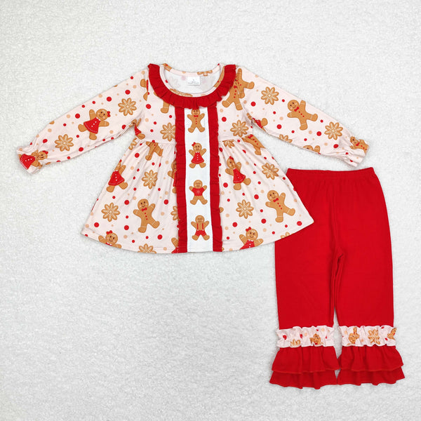 GLP1697 RTS  toddler girl clothes gingerbread man girl  christmas winter set