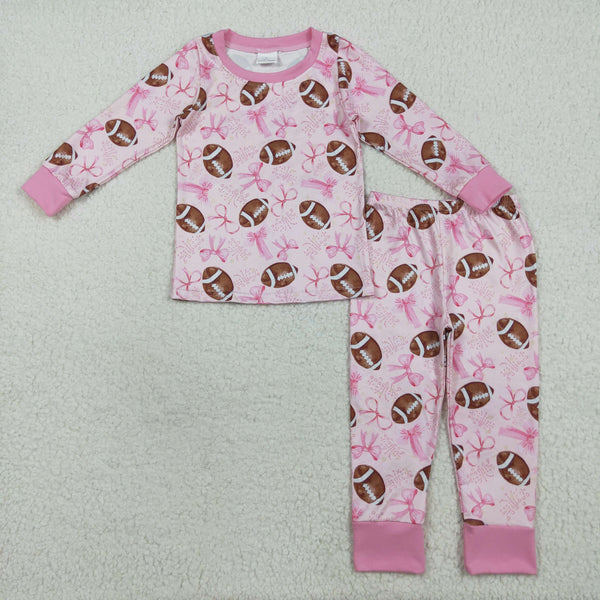GLP1700 RTS toddler girl clothes football girl winter pajamas set