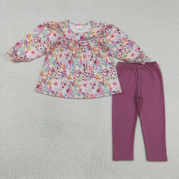 GLP1817 RTS girl clothes floral  toddler girl winter pants set