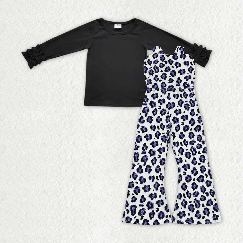 GLP1847  RTS toddler girl clothes leopard print girl  winter jumpsuit set