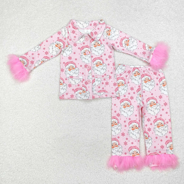 RTS baby clothes santa print baby girl christmas pajamas set-2025.7.19