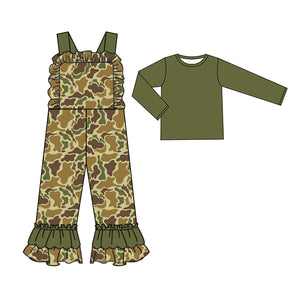 GLP2042 pre-order  toddler girl clothes camouflage girl winter overalls set-2024.10.8