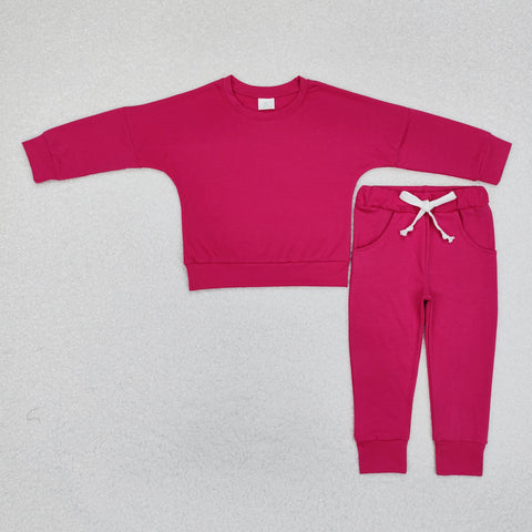 GLP2248 RTS toddler girl clothes hot pink cotton girl winter outfit