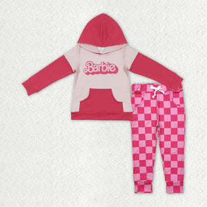 GLP2319 toddler girl clothes pink baby girl Valentine's set