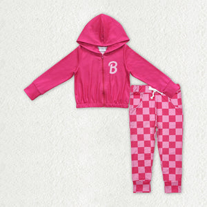 GLP2320 toddler girl clothes pink baby girl Valentine's set