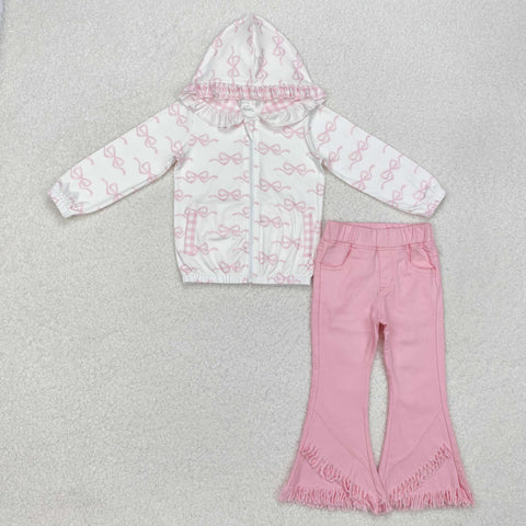 GLP2324 RTS kids clothing girl winter outfit pants set jacket set jeans outfit