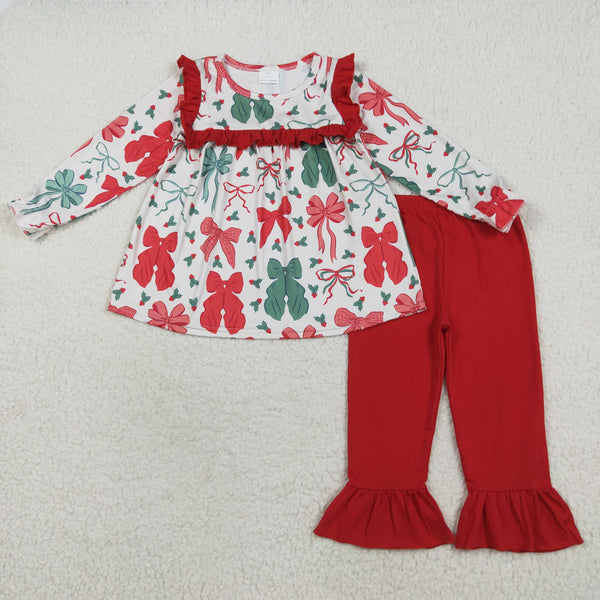 GLP2346 RTS girl clothes bow girl christmas winter set
