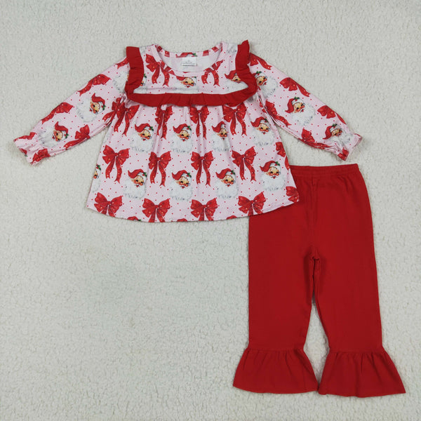 RTS kids matching clothing santa print clothing girl christmas winter clothing-2025.6.21