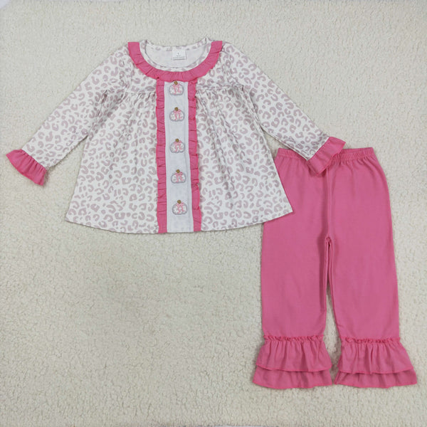 RTS kids matching clothing embroidered pumpkin print clothing girl winter clothing-2025.8.19