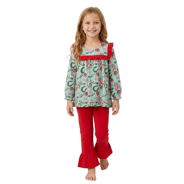 RTS GLP2355 toddler girl clothes shows western clothes girl christmas outfit clothing set