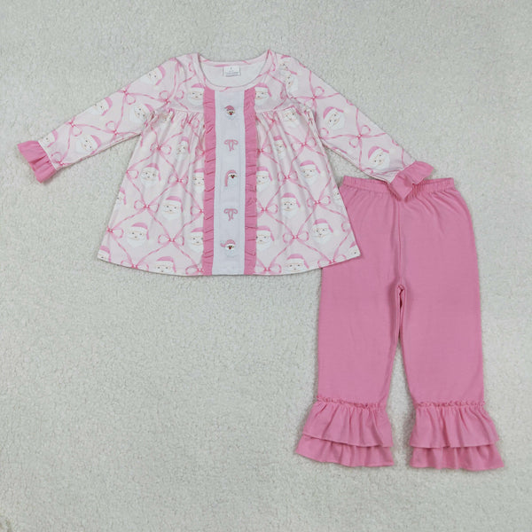 GLP2364 Girl christmas outfit santa claus girl christmas outfit embroidery