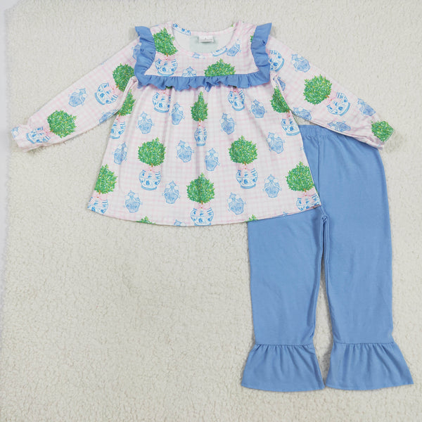 GLP2396 RTS girl clothes tree girl winter set pants outfit