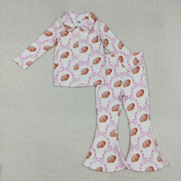 GT1088  RTS girl clothes football pink rugby girl yoga winter shirt top