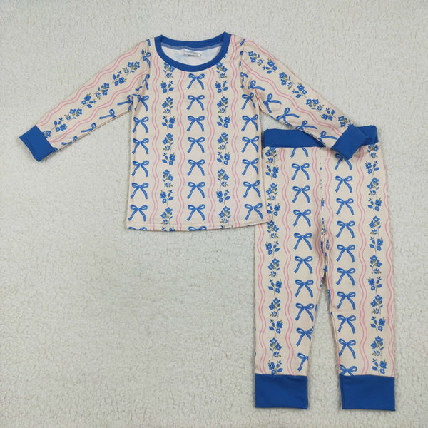 RTS kids matching clothing blue florals print clothing girl winter clothing-2025.7.22