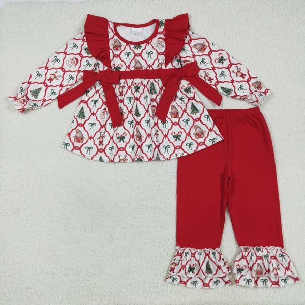 GLP2525 RTS toddler girl clothes bows girl winter christmas set