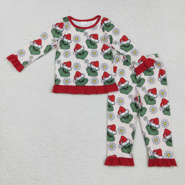 GLP2635 RTS  toddler girl clothes cartoon girl christmas pajamas winter set