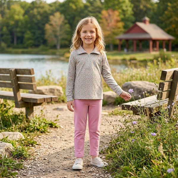 RTS GLP2666 baby girl clothes solid print long sleeve top pant outfit