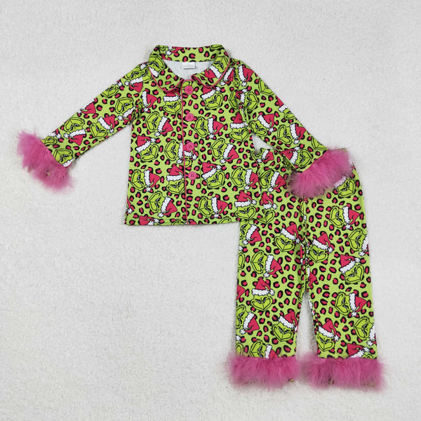 GLP2669 RTS girl clothes cartoon girl winter christmas pajamas set