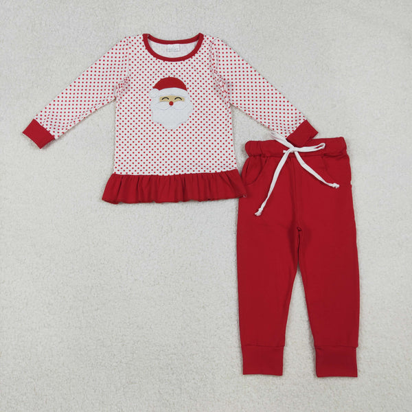GLP2708 RTS girl clothes santa  girl christmas winter embroidery set