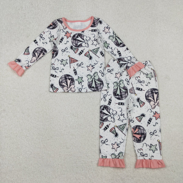 GLP2711 RTS toddler girl clothes happy new year girl pajamas winter set