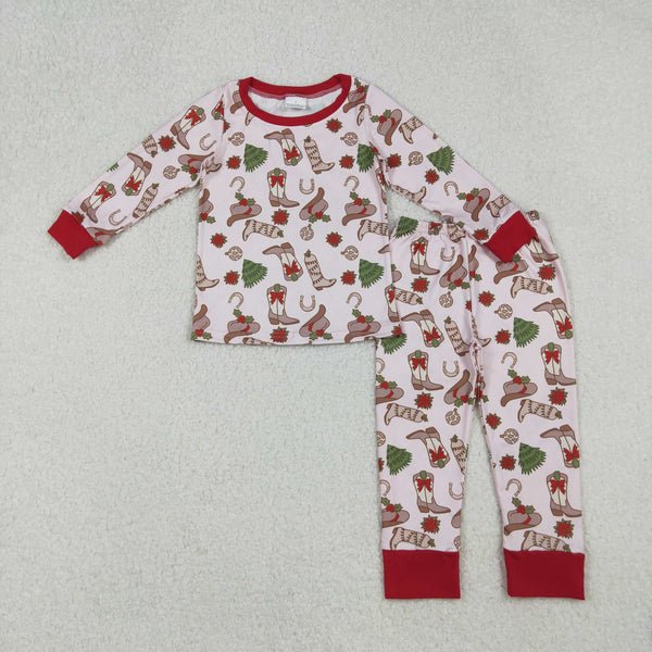 GLP2729 RTS girl clothes western clothes girl christmas winter pajamas set