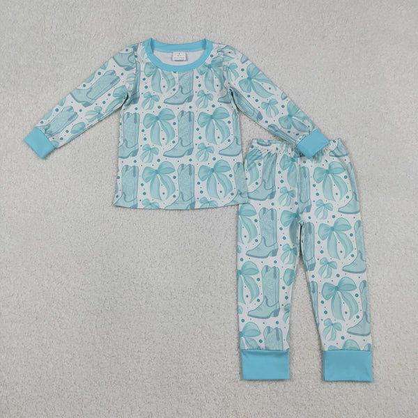 GLP2732 RTS toddler girl clothes boots girl winter pajamas set western clothes