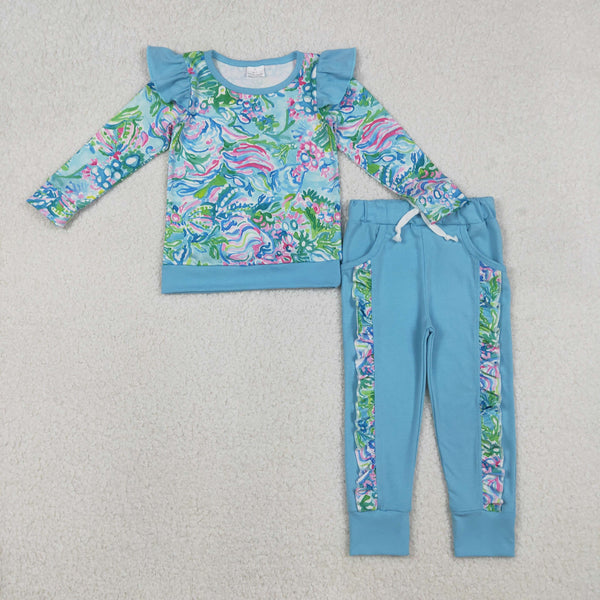 RTS kids matching clothing floral print clothing baby girl winter clothing-2025.12.6