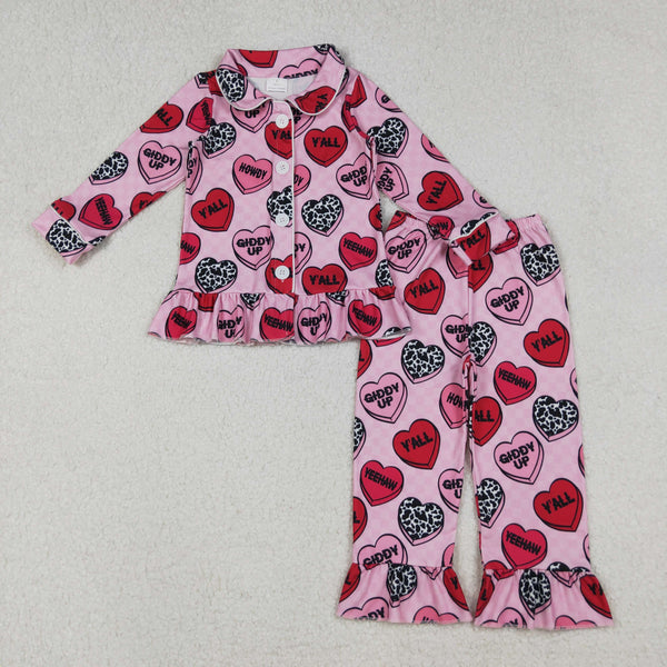 RTS kids matching clothing love print clothing baby valentine pajamas clothing-2025.10.22
