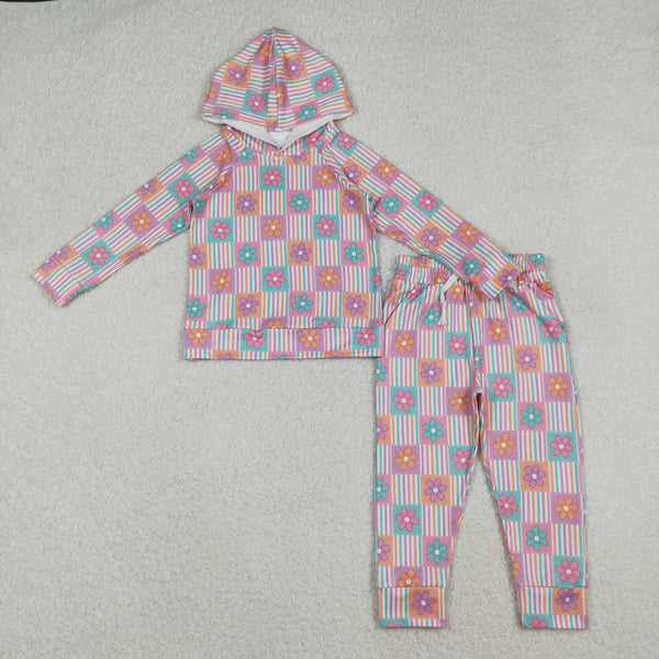 GLP2853 RTS toddler girl clothes flower girl  winter set hoodies outfit