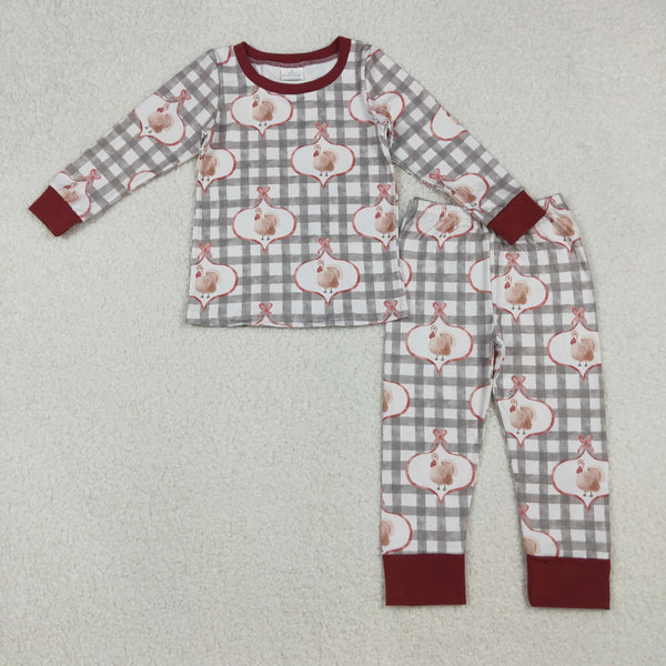 GLP2885 RTS girl clothes chicken girl winter christmas pajamas set