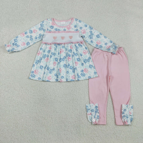 GLP2975 RTS toddler girl clothes heart embroidery girl valentines day outfit