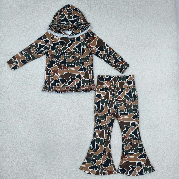 RTS Matching clothing kids camouflage deer print hooded flare pants set-2026.10.17