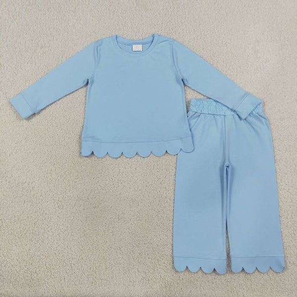 RTS Matching clothing kids solid scallop edge fall pants set-2026.10.13