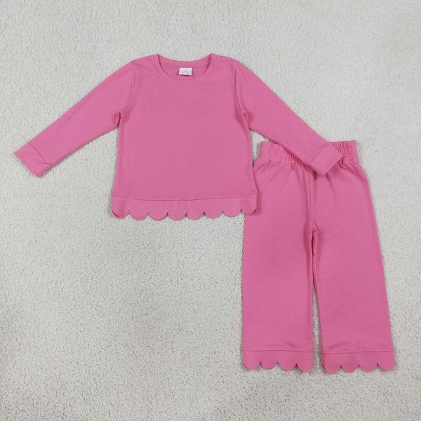 RTS Matching clothing kids solid scallop edge fall pants set-2026.10.13