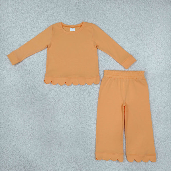 RTS Matching clothing kids solid scallop edge fall pants set-2026.10.13