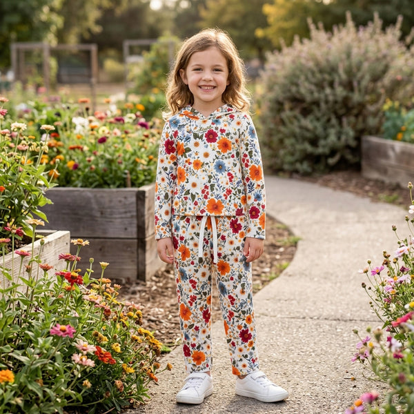 RTS GLP3321 kids girl clothes leaves girl fall winter clothes hoodies outfit