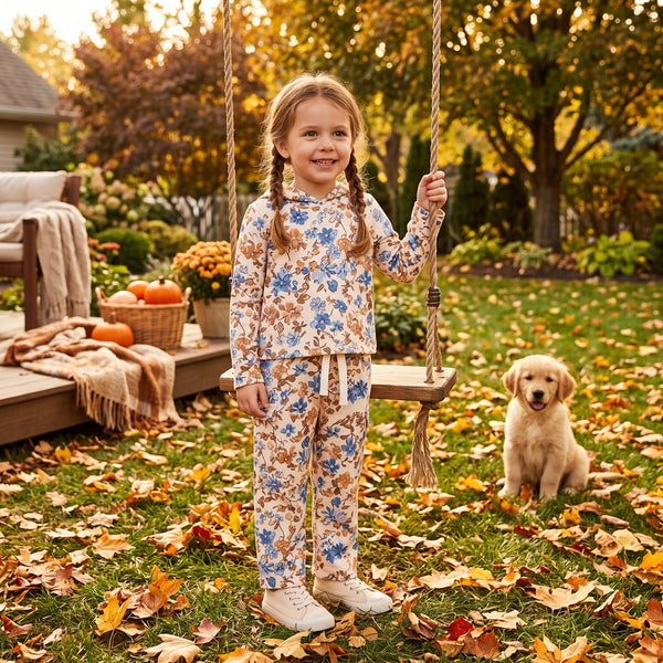 GLP3323 RTS kids girl clothes leaves girl fall winter clothes hoodies outfit